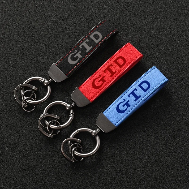 Suede Leather Car Keychain Key Rings Custom Gift 3D imprinting For VW Golf 7 GTD Mk7 MK6 MK5 MK2 MK4 MK3 4 5 6 7 8 Car