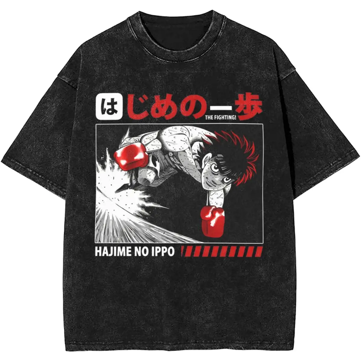 Men's T-Shirt Hot Anime Funny Manga Washed T Shirts Harajuku Japanese Anime Print Summer Tees Y2K Casual Clothes Plus Size