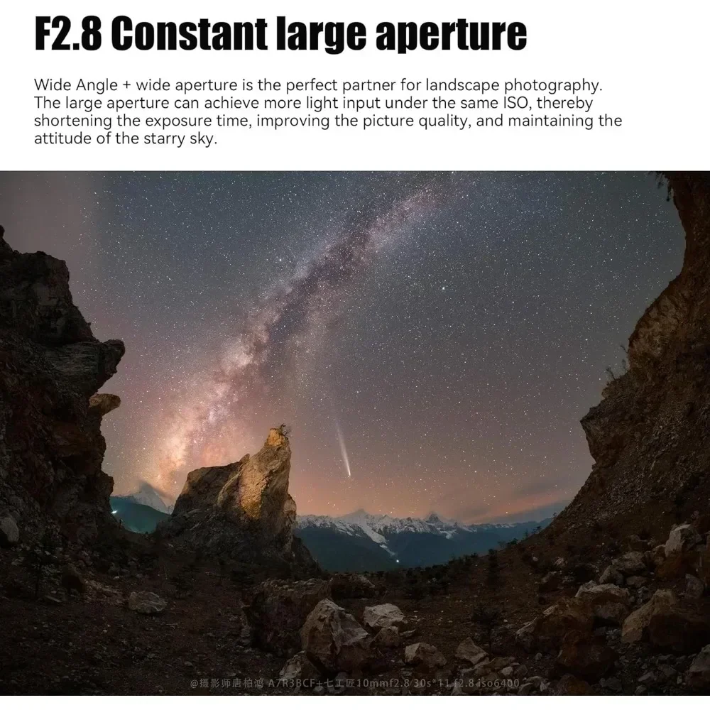 

7artisans 10mm F2.8 II Ультраширокоугольный объектив типа «рыбий глаз» с ручной фокусировкой для беззеркальных камер Sony E, Nikon Z, Canon RF, L Mount