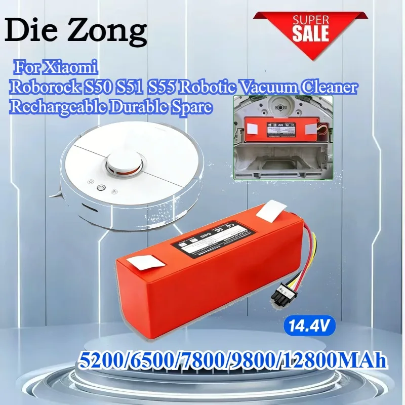 

Сменная литий-ионная батарея 14,4 В для робота-пылесоса Xiaomi Roborock S50 S51 S55, перезаряжаемая, долговечная, запасная