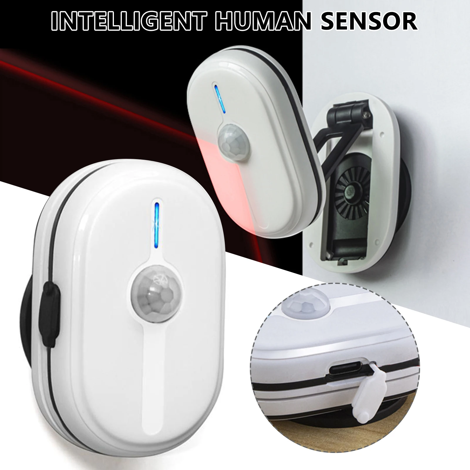 Intelligent PIR Motion Sensor Rotatable Adjustable Human Sensor For Office