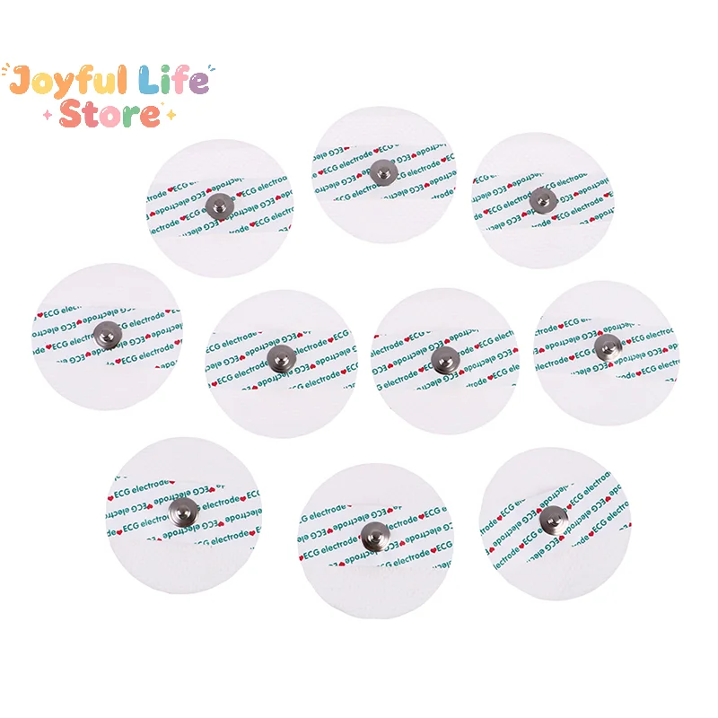 Hot 10pcs Non-Woven ECG Electrode Pads ECG EKG Electrode Patch Disposable ECG Accessories Electrocardiogram Accessories