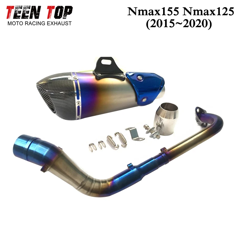 Full Exhaust System For Yamaha Nmax 155 125 Nmax155 Nmax125 Exhaust Pipe 2015-2020 Motorcycle 350mm Muffler Front Escape Moto