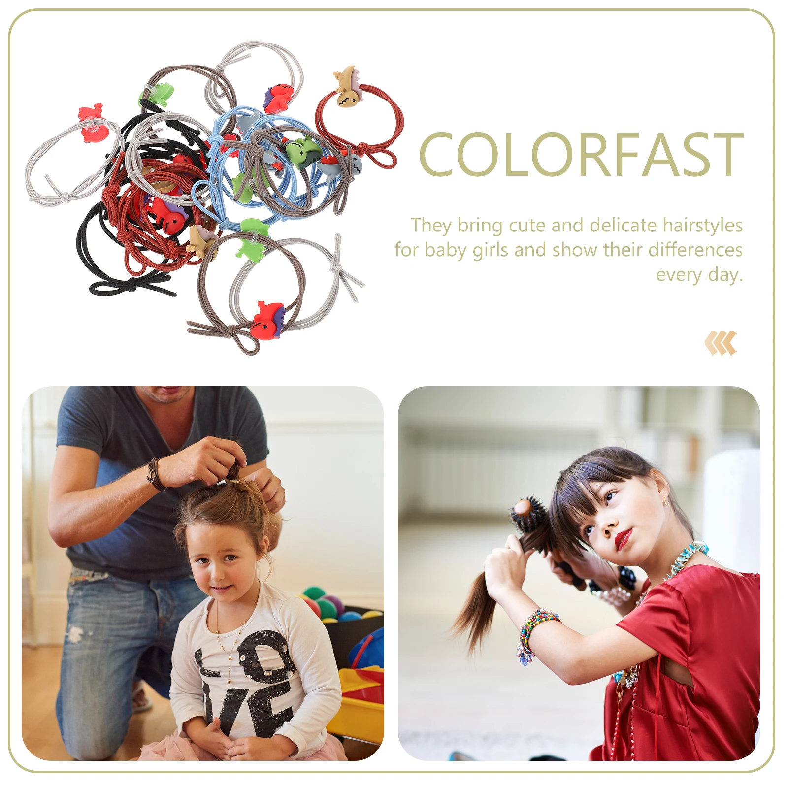 

20Pcs Creative Cartoon Animal Elastic Hair Accessories For Little Girls Hair Ties