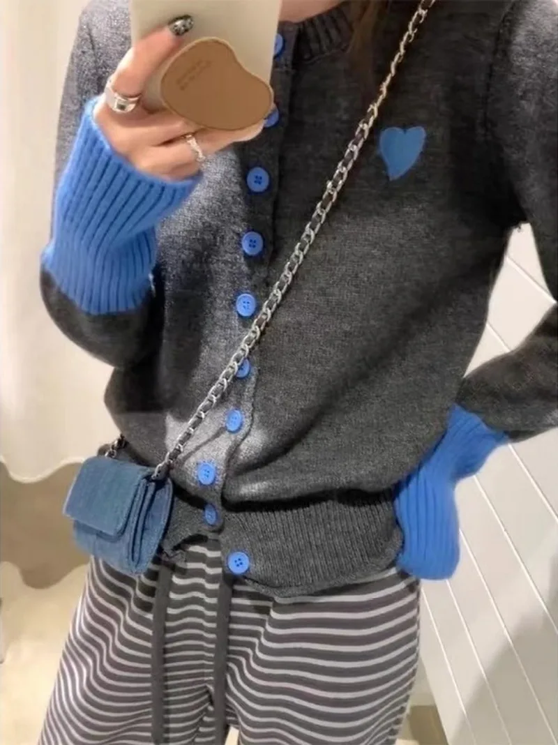 Kardigan Rajut Wanita Lengan Panjang Musim Gugur Pakaian Populer Korea Atasan Sweater Rajut Wanita Pakaian Musim Gugur Pakaian Wanita Korea