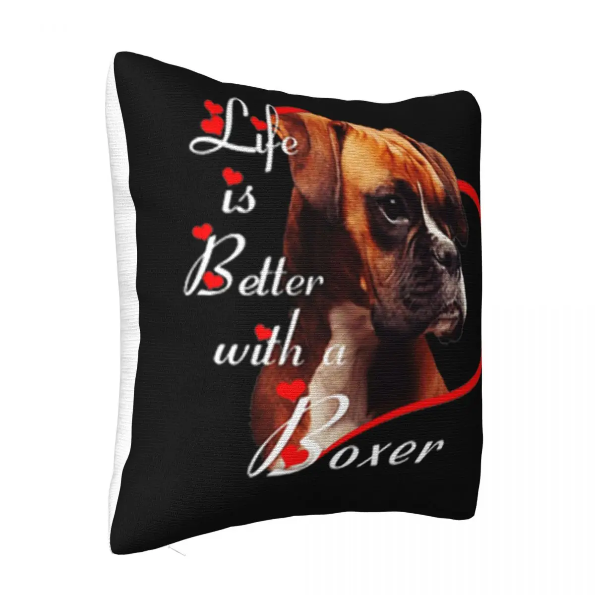 Life Is Better With A Boxer Dog Love Heart Natural Hip-Hop Summer Style Simple Girl Wholesale Pillow Case