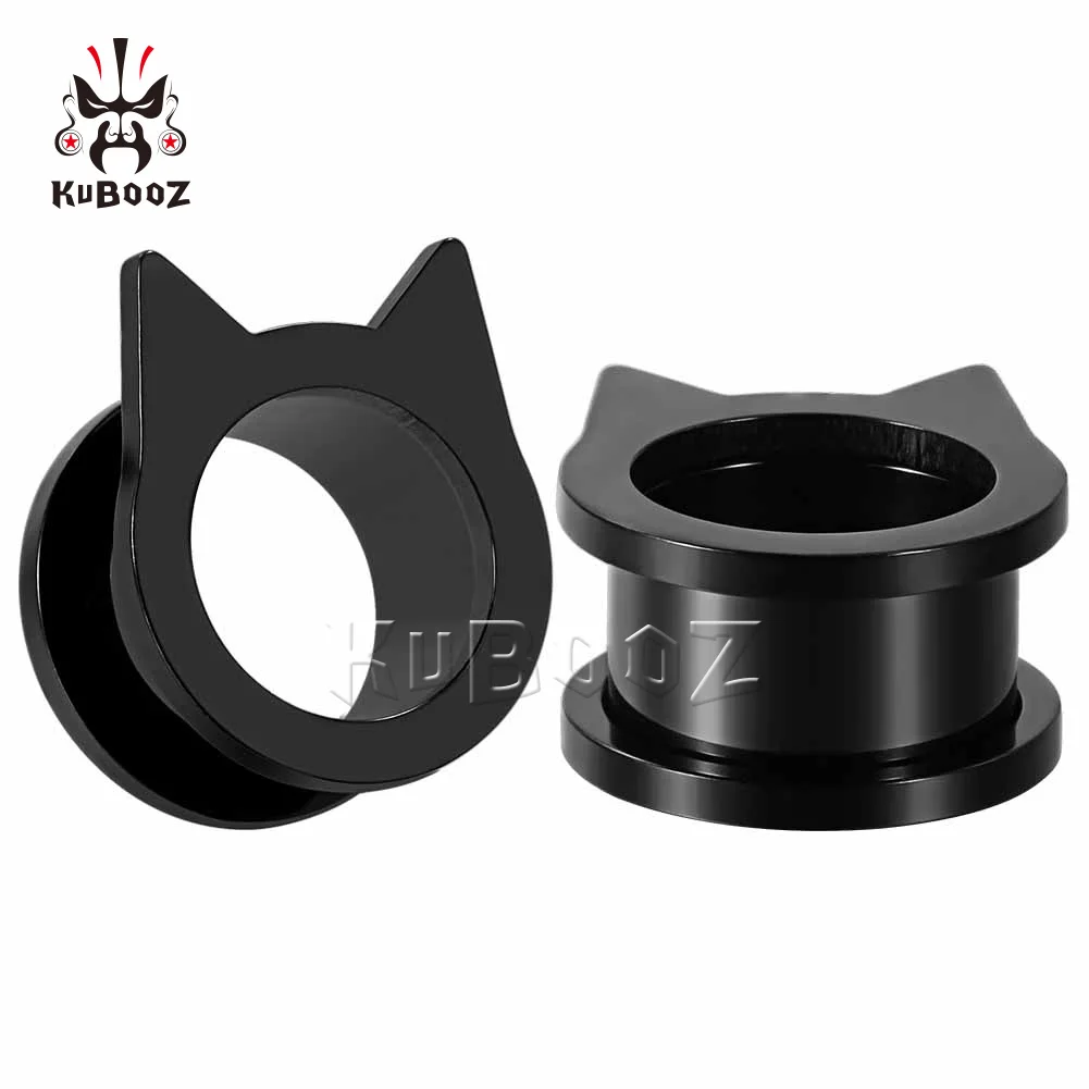KUBOOZ Ear Gauges Screw Earrings Piercing Plugs Tunnels Stretcher Stainless Steel Fashion Body Jewelry Expander Studs Women Men