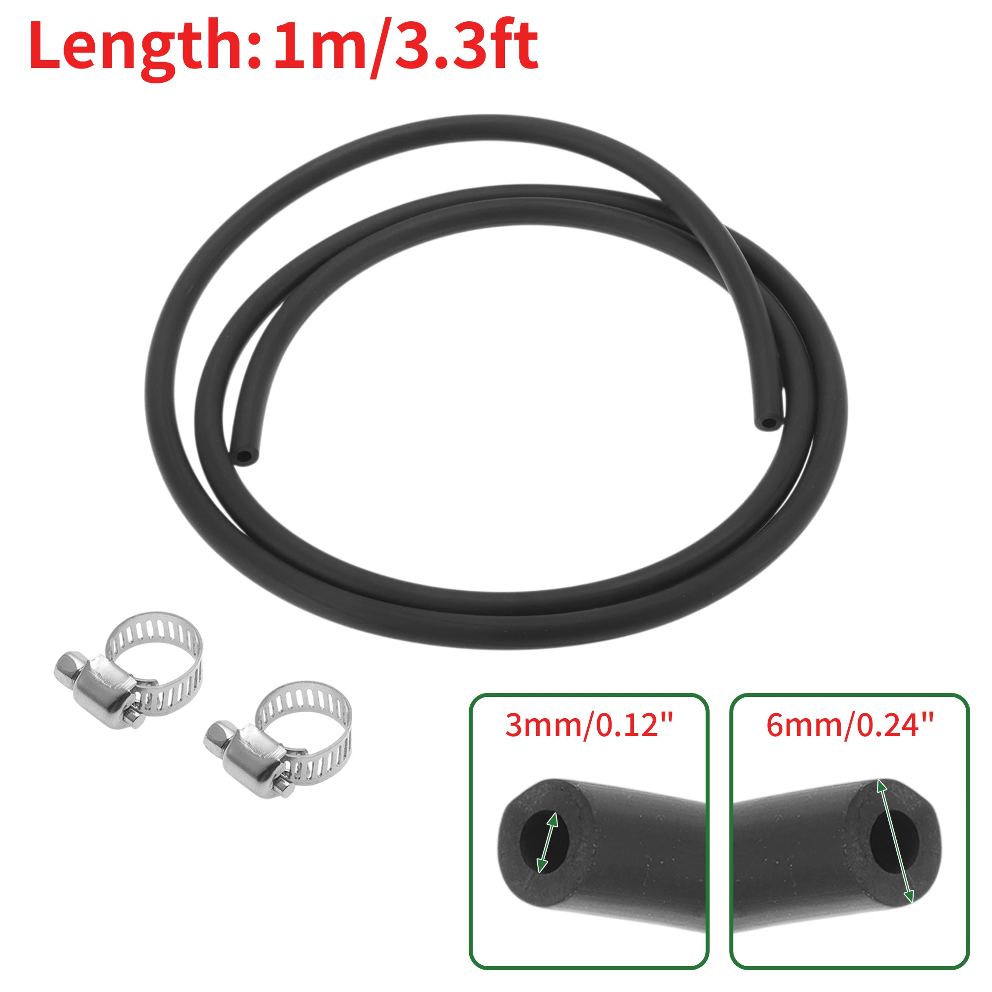 

UXCELL Lubricating Oil Hoses 3mm/0.12" 6mm/0.24" 3.3ft Water Hose Pipe Tubing