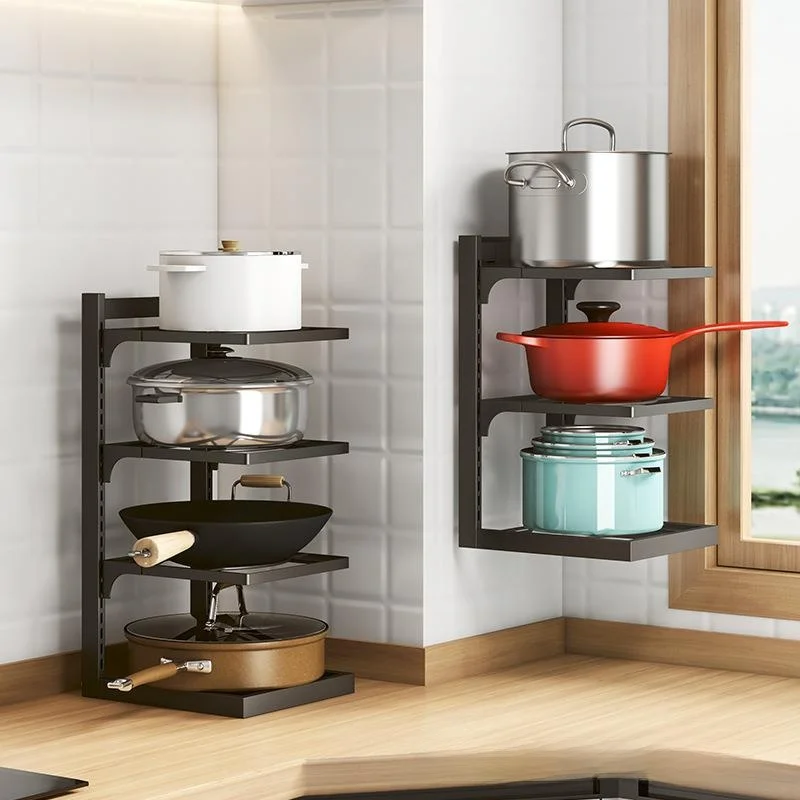 

Multi-layer Kitchen Countertop Wall-mounted Two-use Pot Rack Latch-style Rice Cooker Pressure Cooker Sink Storage Shelf