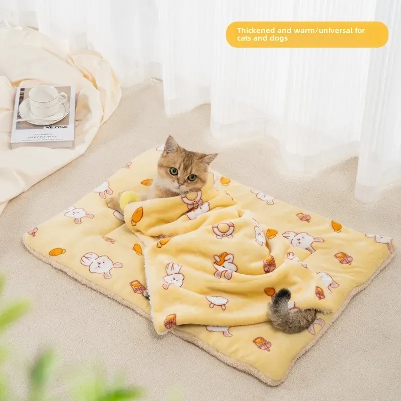 Warm Cotton Pet Blanket For Cats And Dogs Winter Loving Soft Furry Mat Ideal For Sleeping Direct Manufacturer Offering Quality