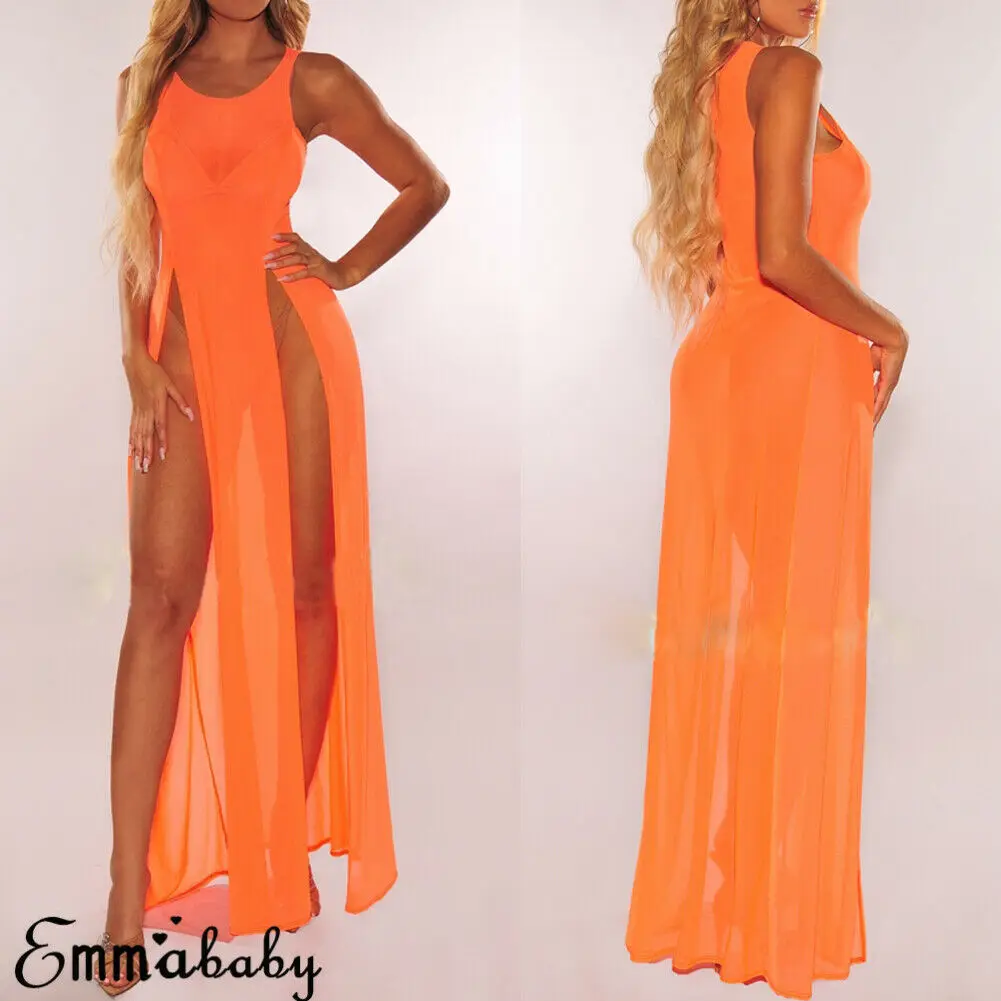 Verão mulher maiô bikini cover up sexy praia cover ups chiffon vestido longo elegante sólida praia maiô túnica venda quente