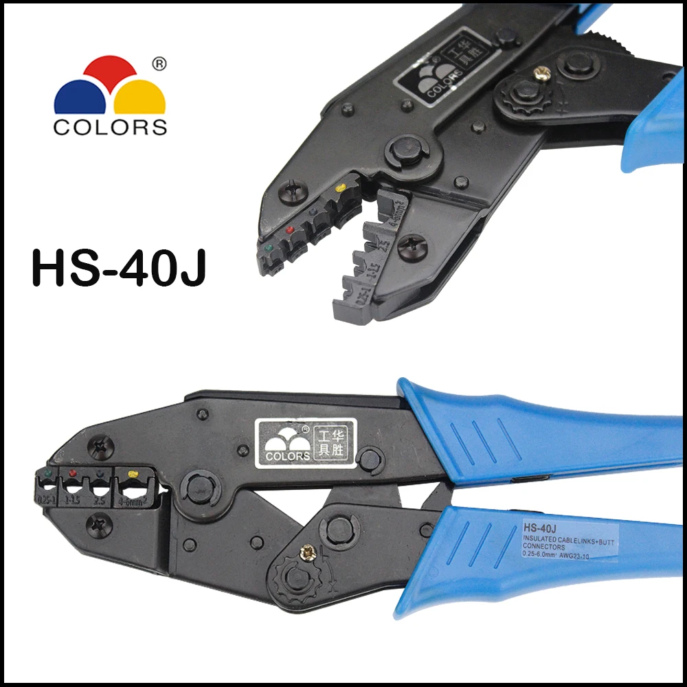 HS-40J Tool jaw pliers ratchet crimping plier insulated terminals 23-10AWG