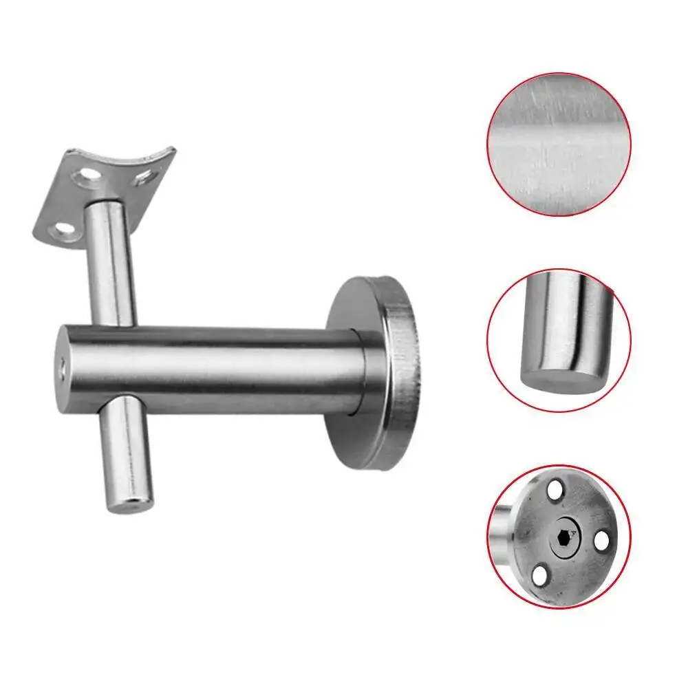 Soporte/stent/soporte de pasamanos de acero inoxidable sólido, paneles curvos giratorios, soporte de pared, pasamanos redondo, accesorios para escaleras, 2 uds.