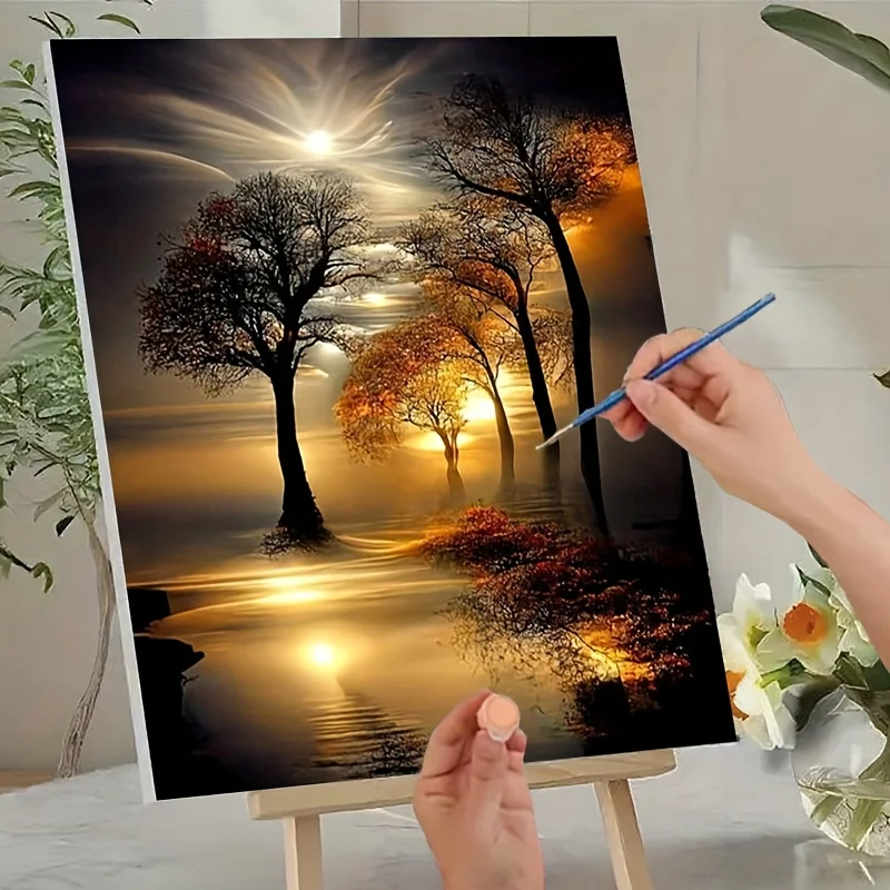 [Professional Art Use] 1 Adult Digital Painting Kit, Art Gift, Paint by Numbers, Easy to Learn Suitable for Beginners - Equipped