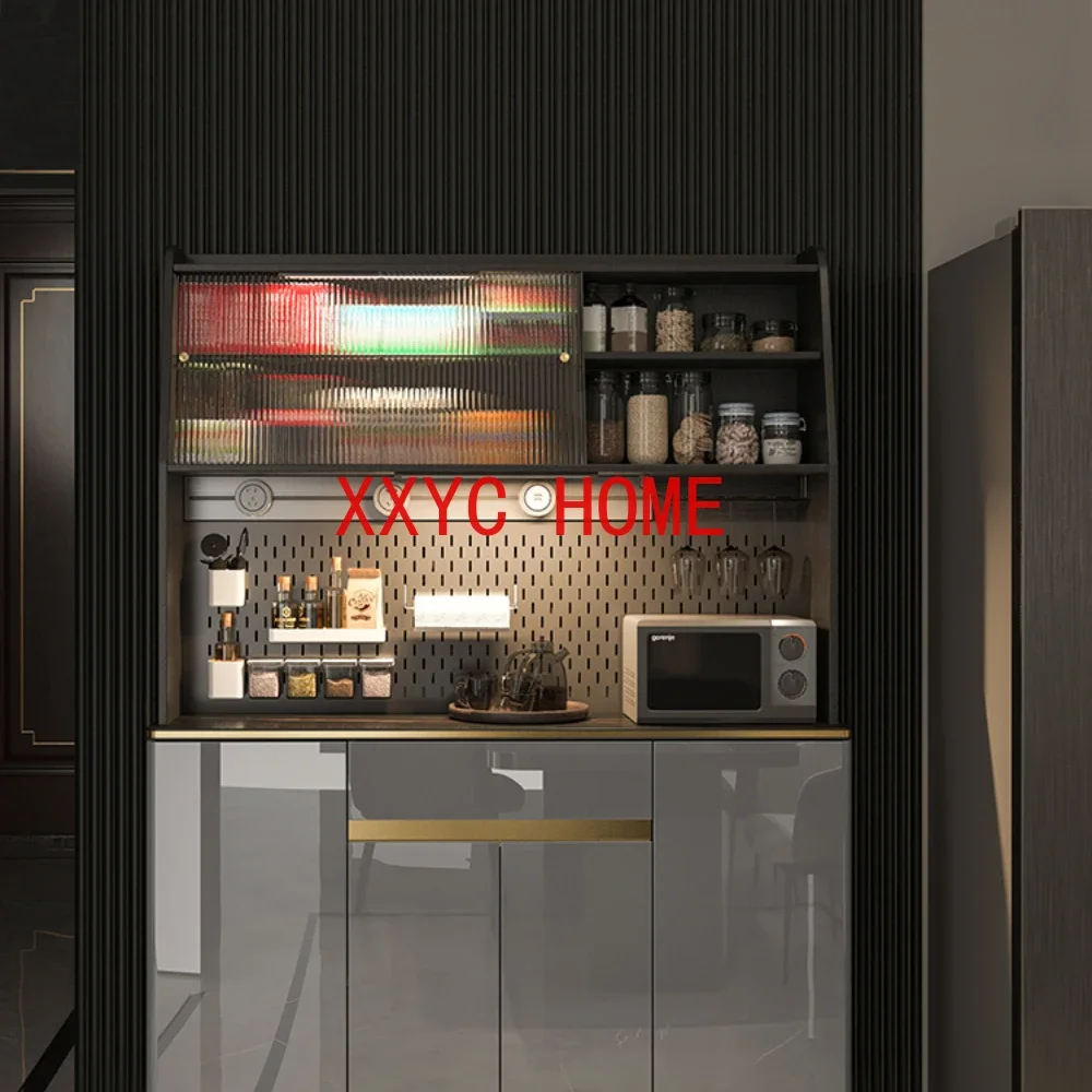 

Kitchen Sideboard Cabinet Integrated Wall High Cabinet Light Luxury Solid Wood Modern Minimalist