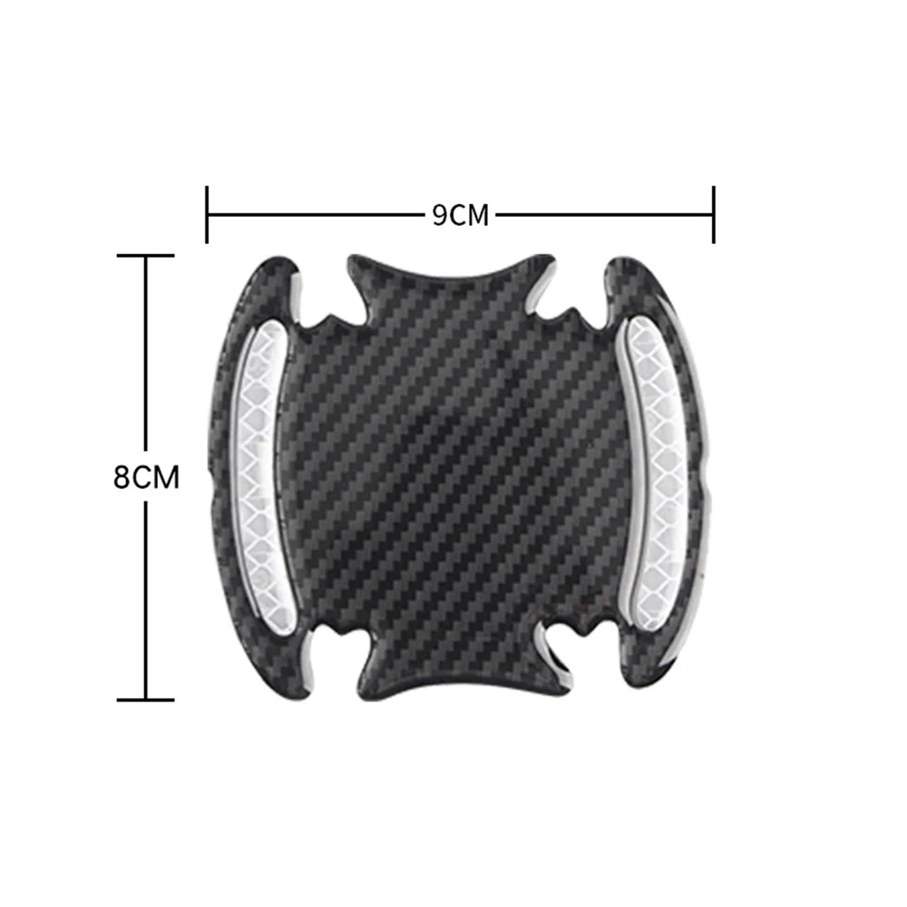 4 قطعة باب السيارة مقبض فيلم واقية العالمي خدش فيلم الكربون فيلم السيارات مقبض الباب #4