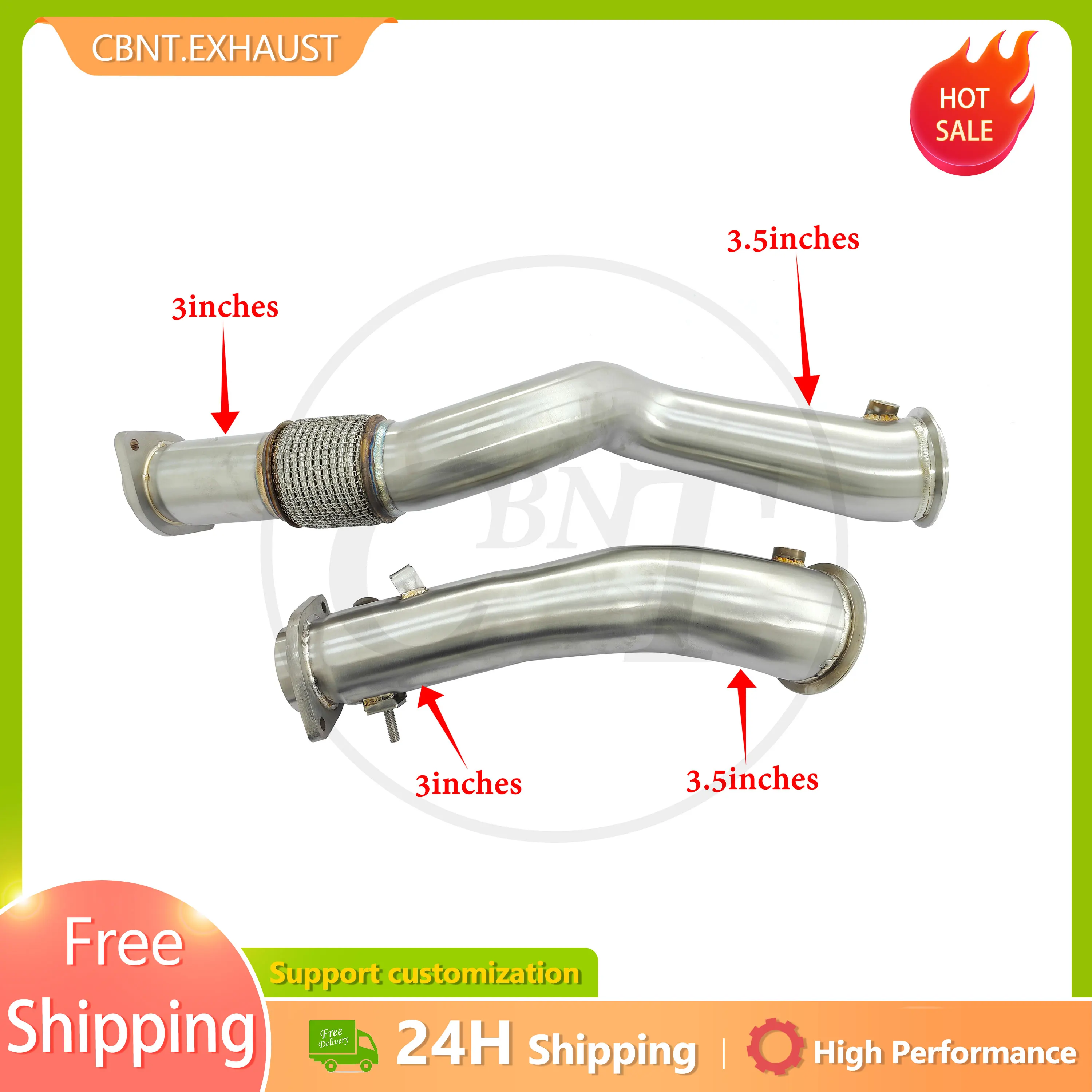 

CBNT for BMW M3 G80 M4 G82 M2 G87 S58 3.0T Tuning Exhaust-pipe Downpipe Pipe Diameter From 3.5inches to 3inches Exhaust Header