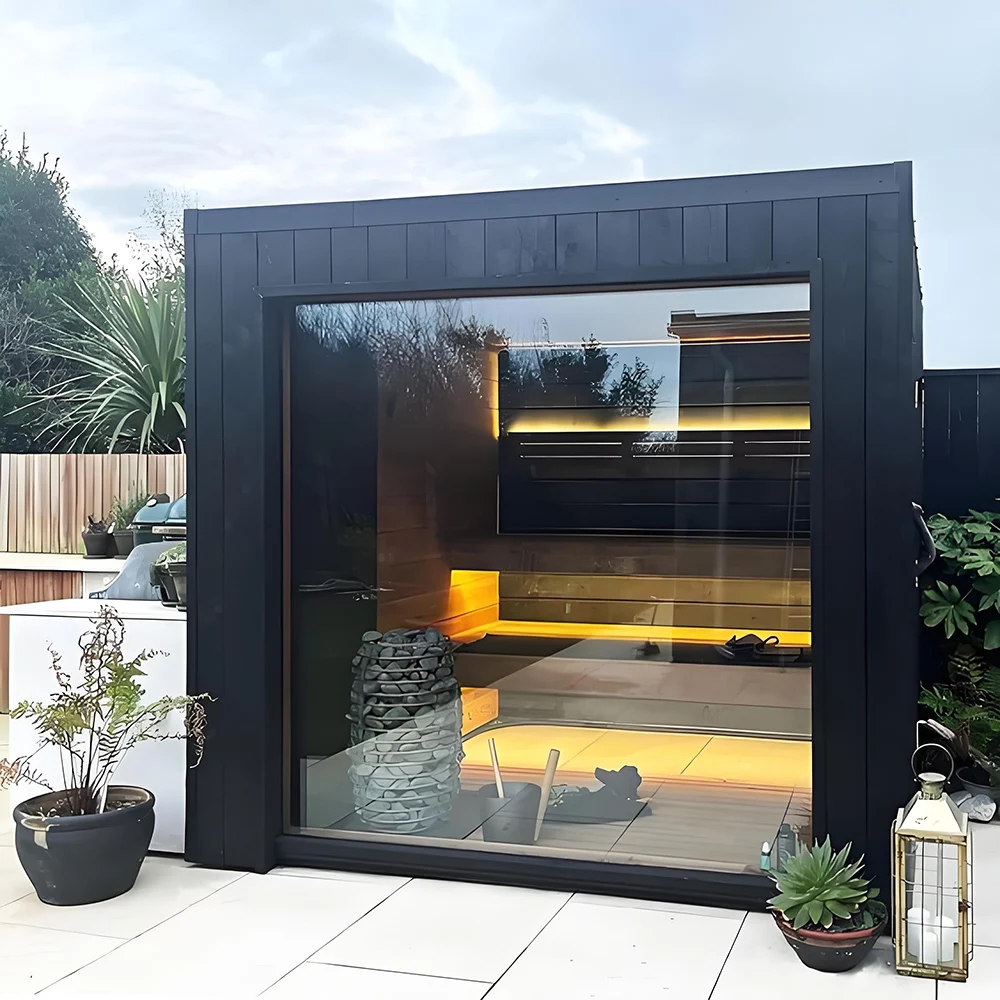 Compact Outdoor Sauna Kit For One To Two Persons With An Electric Heater And A Simple Installation Process