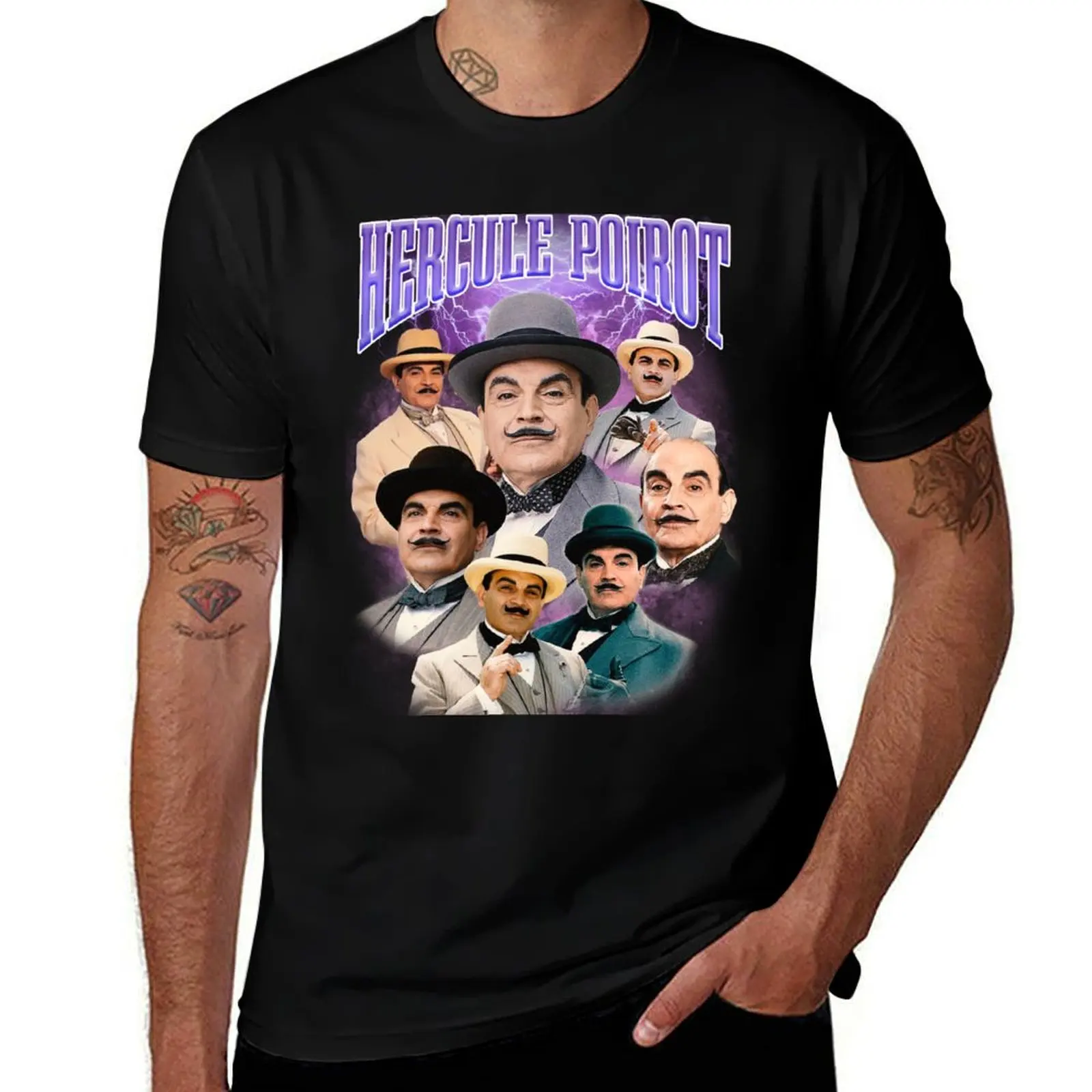 casual RAP HERCULE t shirts cotton RETRO T-Shirt man for STYLE 90'S t shirts men man Bootleg POIROT