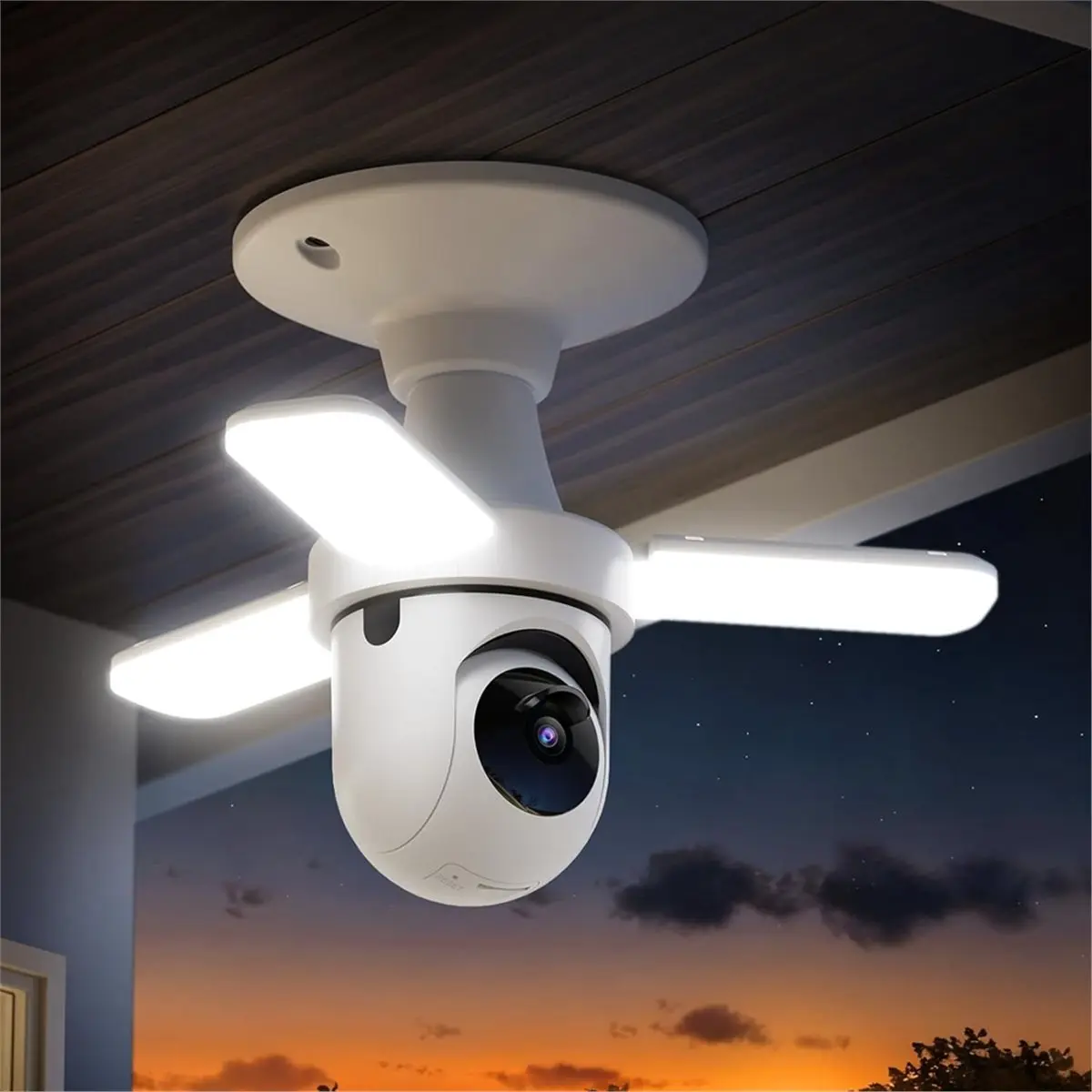 A40I E27 Light Bulb Camera, 3MP Auto Tracking Security Camera Dimmable LED Bulb, 2.4G WIfi Wireless Motion Detection Camera view 3