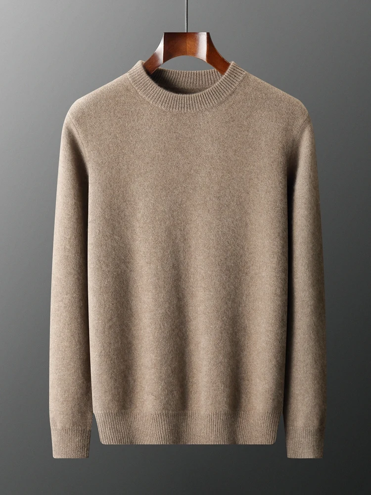 

TLOML Men's 100% Cashmere Sweater Autumn Winter Basic O-neck Pullover Cashmere Knitwear Soft Smart Casual Highquality Comfy Tops
