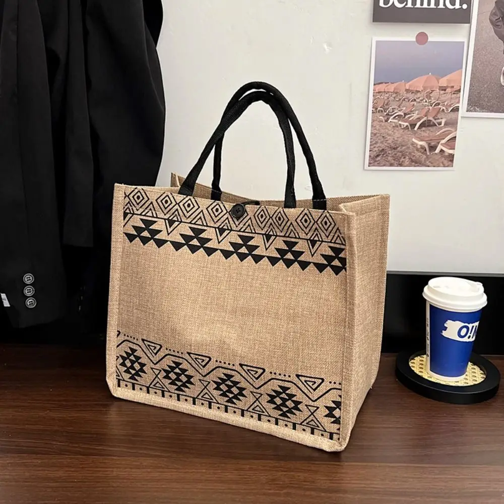 Vintage koreańska torba Tote w stylu Casual, damska ramię eko torby płócienne w stylu narodowym kobiety recyklingują torba na zakupy torbę do przechowywania