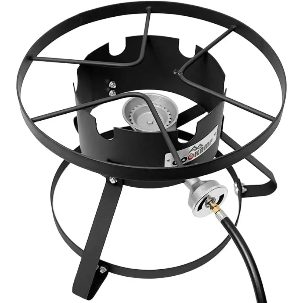 

ez High Pressure Gas Burner 1-Burner Outdoor Propane Gas Cooker with 0-20 PSI Adjustable Regulator and Hose SA1600