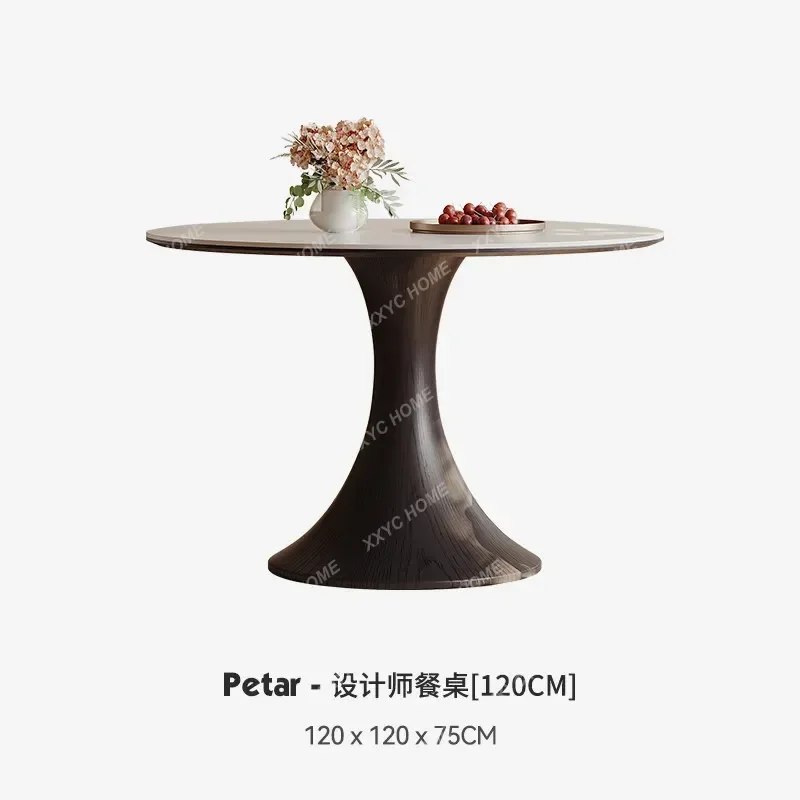 

JYA12 rock slab dining table minimalist high-end small apartment round table