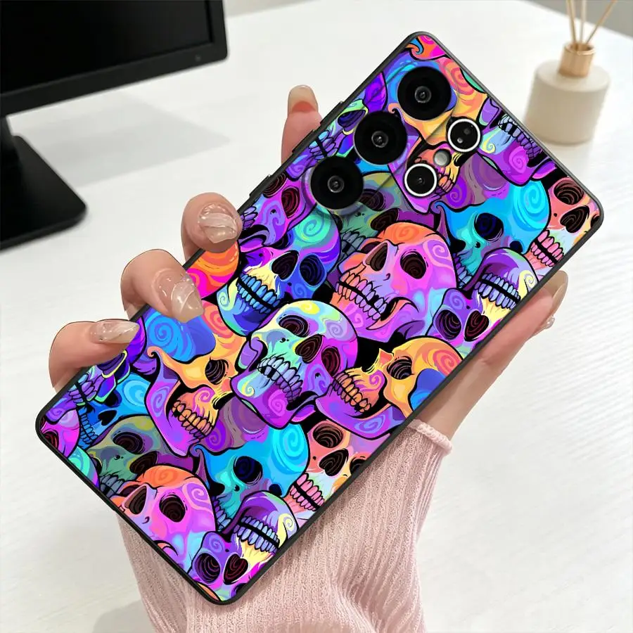 Case for Samsung Galaxy S26 Ultra S25+ S25 Plus S26+ S20 S10 S9 S23 S24 Note 20 8 9 10 S24+ S21 FE Phone Cover Color Skull