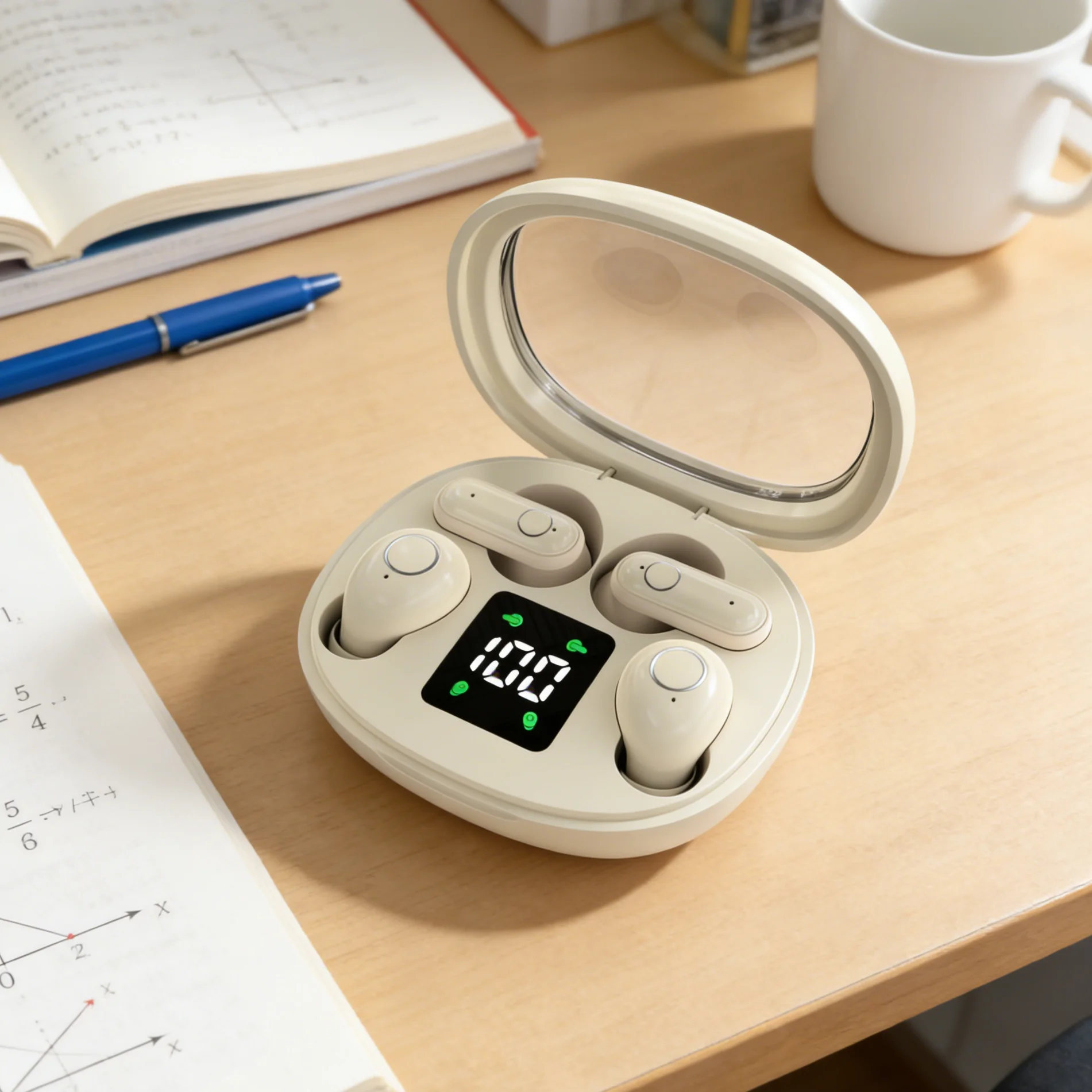 

Невидимые миниатюрные Bluetooth-наушники 5.3 с коротким штоком, водонепроницаемые спортивные наушники с микрофоном, 2 пары для сна/спорта