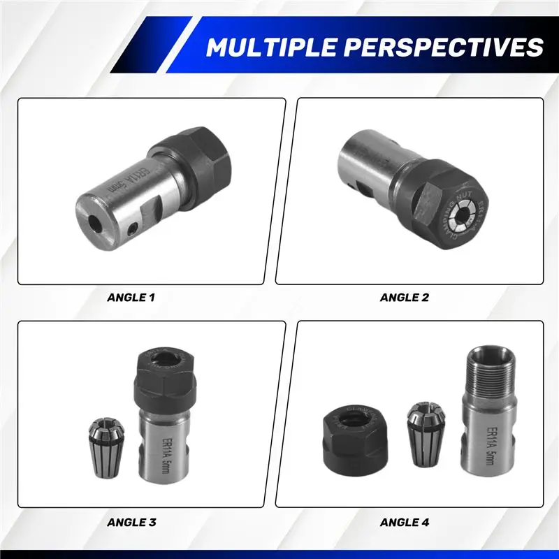 Top Sale Er11 5Mm Motor Shaft Collet Chuck Spindle Extension Rod Inner + Er11 Spring Collet For Cnc Milling Machine view 3