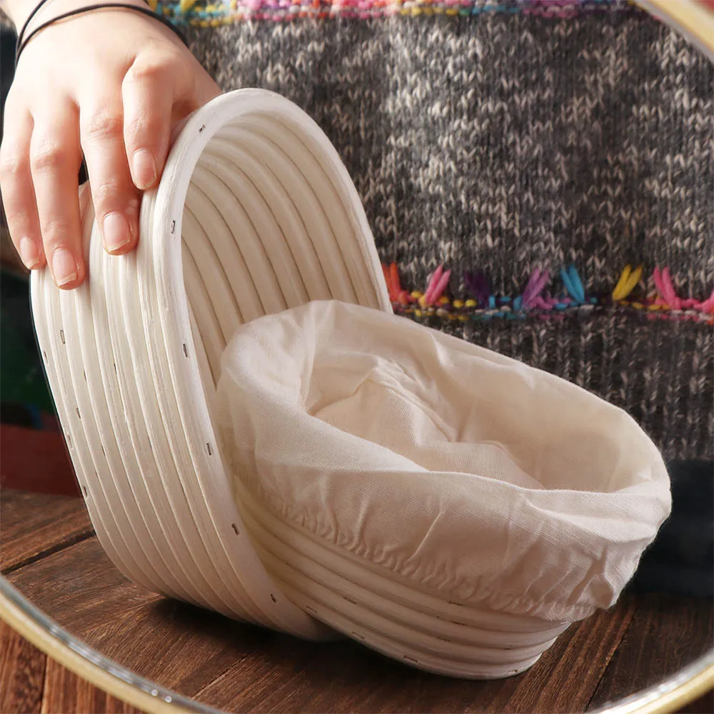 Oval Mass Proofing Handmade Baking Supplies Wicker Rattan Basket Banneton Brotform Liner Baskets Dough Rising