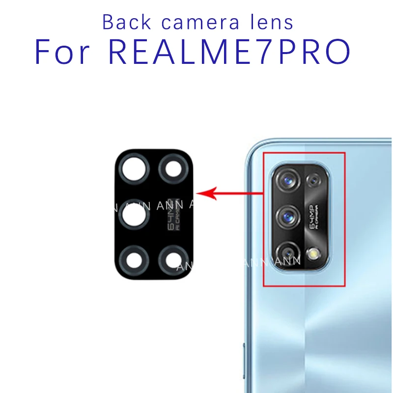 Achteruitrijcamera Glazen Lens Voor Oppo Realme 7 7pro 7i 7 5G Achteruitrijcamera Lens Met Sticker Vervangende Onderdelen