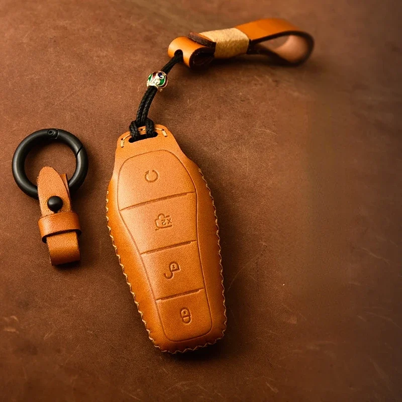 

Car Key Protection Cover Suitable for BYD Han Tang SongPLUS Pro ATTO3 SEAL DOLPHIN SeaGull Cowhide Leather Key Cover