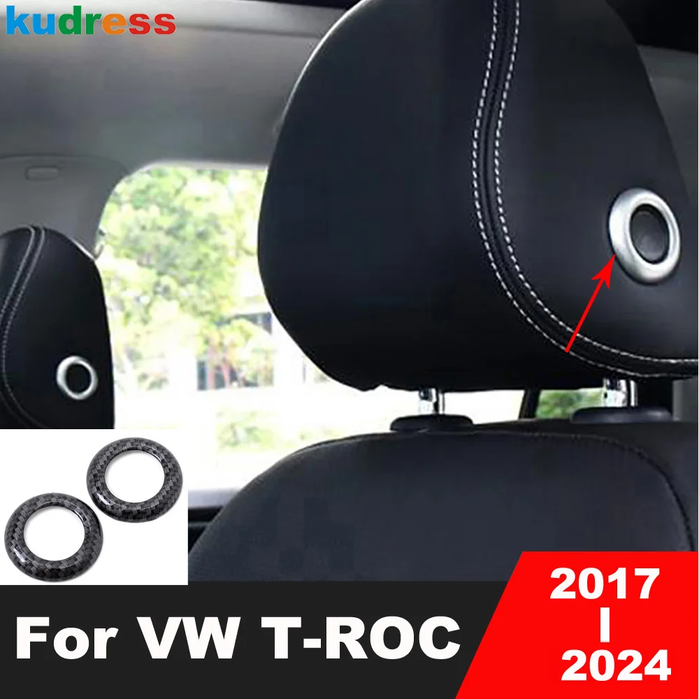 For Volkswagen VW T-ROC TROC 2017-2022 2023 2024 Car Interior Front Seat Headrest Switch Adjust Button Cover Trim Accessories