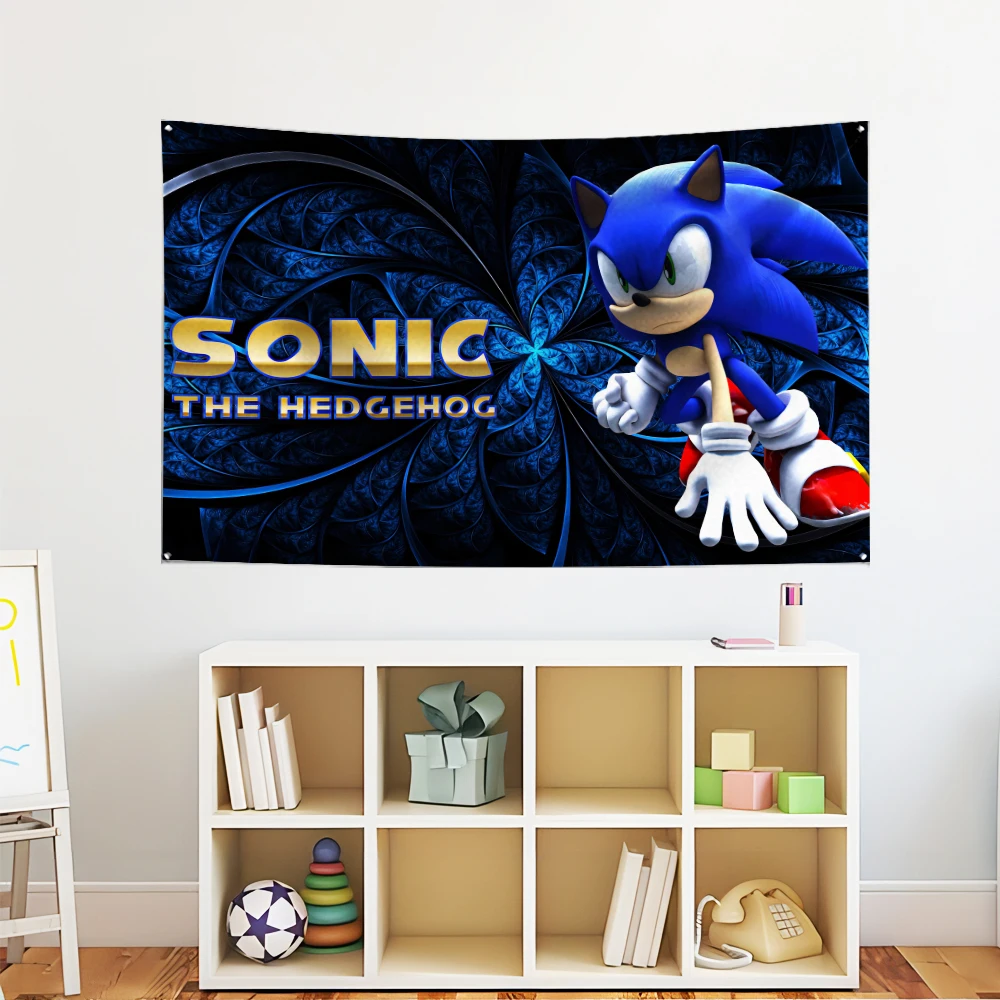 Sonics 3x5 Ft Flag Polyester The Hedgehog Digital Printing Advertise Banner Garage Wall Art Out Door Decoration With Grommets