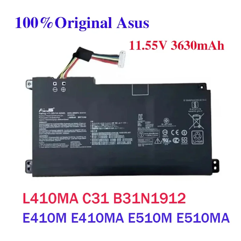 

100% original For Asus E410M E410MA E510M E510MA L410MA C31 B31N1912 battery