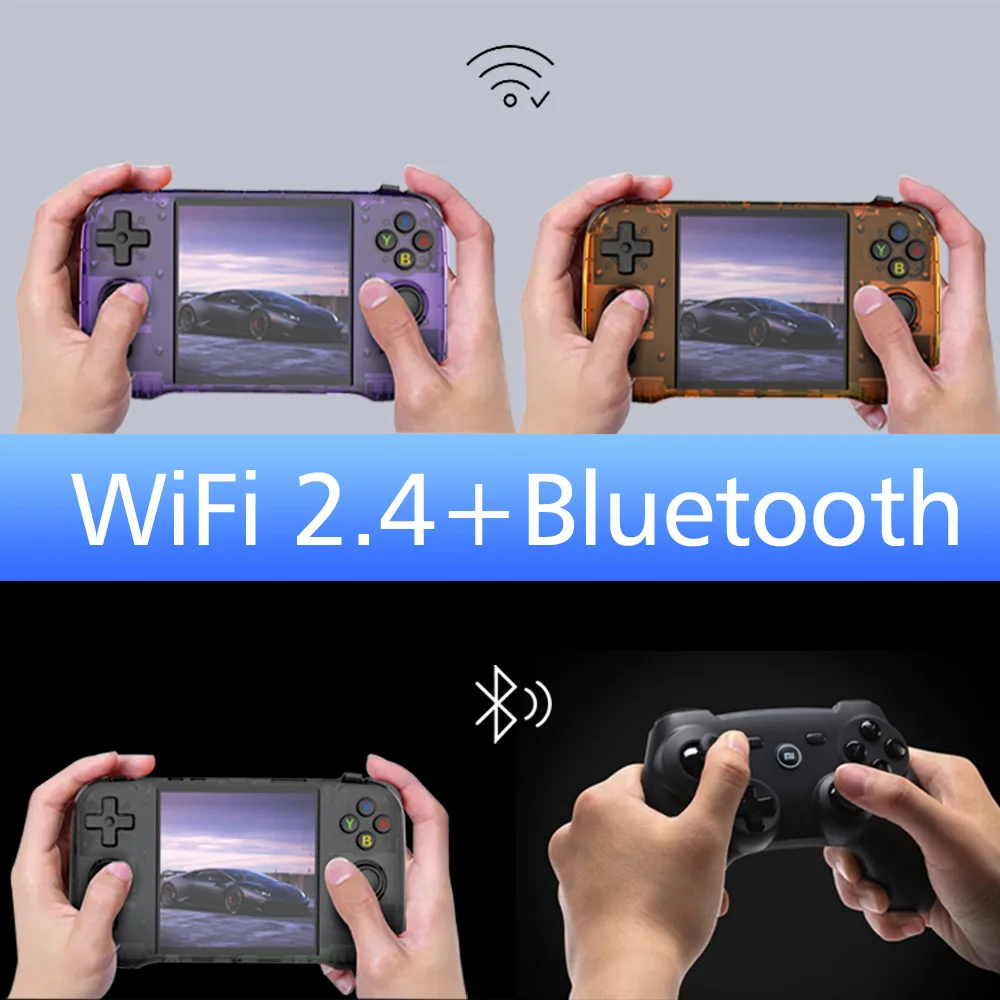 

R46S Retro Handheld Game Console Support WIFI BT 4 Inch Screen Portable Pocket Video Player Big Screen Player for Kids Adults