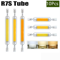 1-10Pcs Dimmable R7S COB LED Glass Tube 78MM 118MM 7W 15W 28W LED Light Bulb J78 J118 AC 220V LED Lamp Warm/Cool/Neutral Light