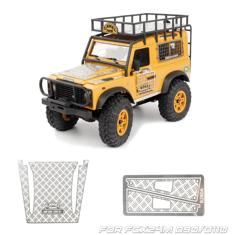 

RC Car Metal Folding Window Net Tail Light Cover Luggage Rack Film Bottom Plate for 1/24 RC Crawler FMS FCX24m Camel D90 D110