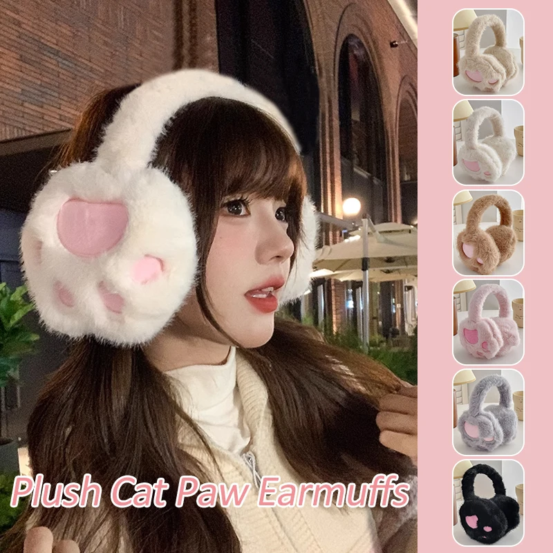 

Winter Earcap Cat Paw Soft Plush Warmer Earmuffs Cat Paw Ear Warmers Cold Protection Keep Warmer Cute Ear Cover Riding