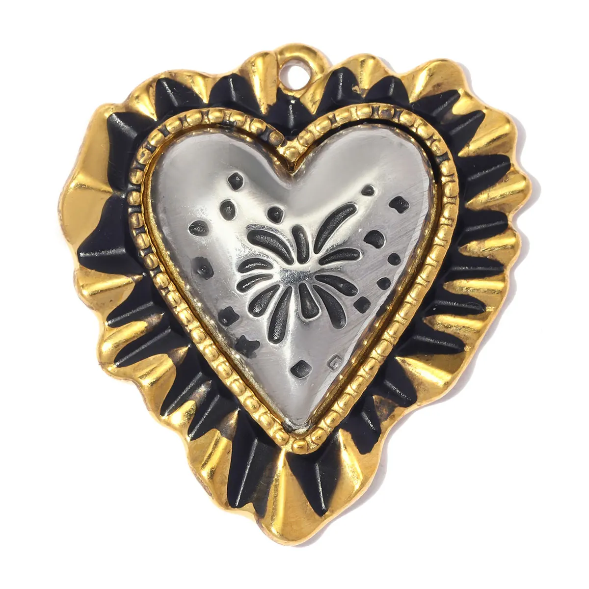 3pcs/Lot Stainless Steel Heart Evil Eye DIY Earring Charms Rainbow Crab Fish Necklace Pendant Women Flower Jewelry Wholesale