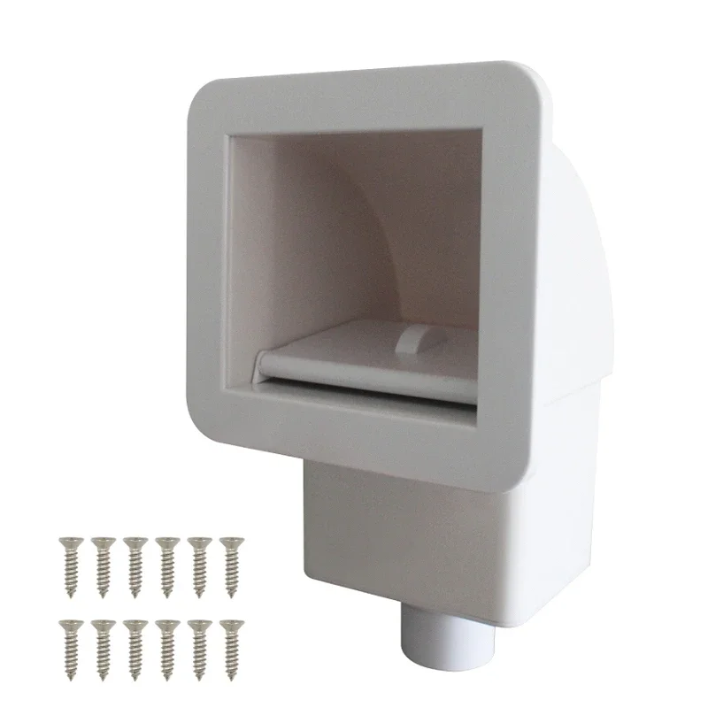1Set Above Ground Pool Skimmer Kit for All Standard Pools Wall Cutouts Thru-Wall Skimmer with Basket and Baffle Part ABS