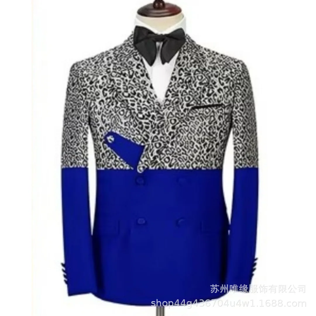 

2025 Men's Leopard Print Multi-color Slim-fit Suit Set for A Stylish Banquet Evening Dress for Business Men Groomsmen Vestidos