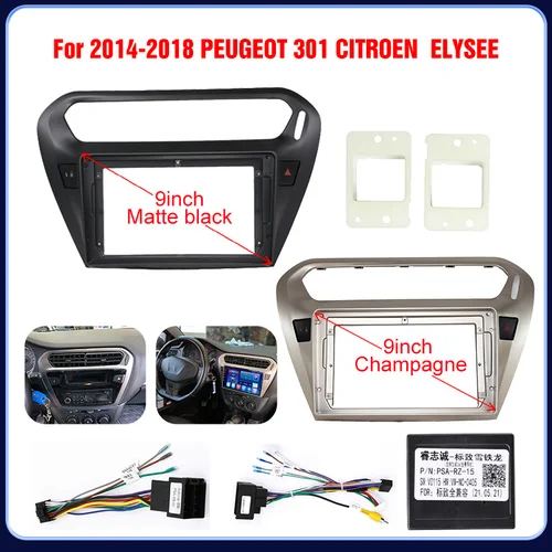 Kit de ajuste de instalación de marco de tablero de Panel de Fascia de Radio Multimedia Android GPS estéreo de coche para PEUGEOT 301 CITROEN ELYSEE 2014