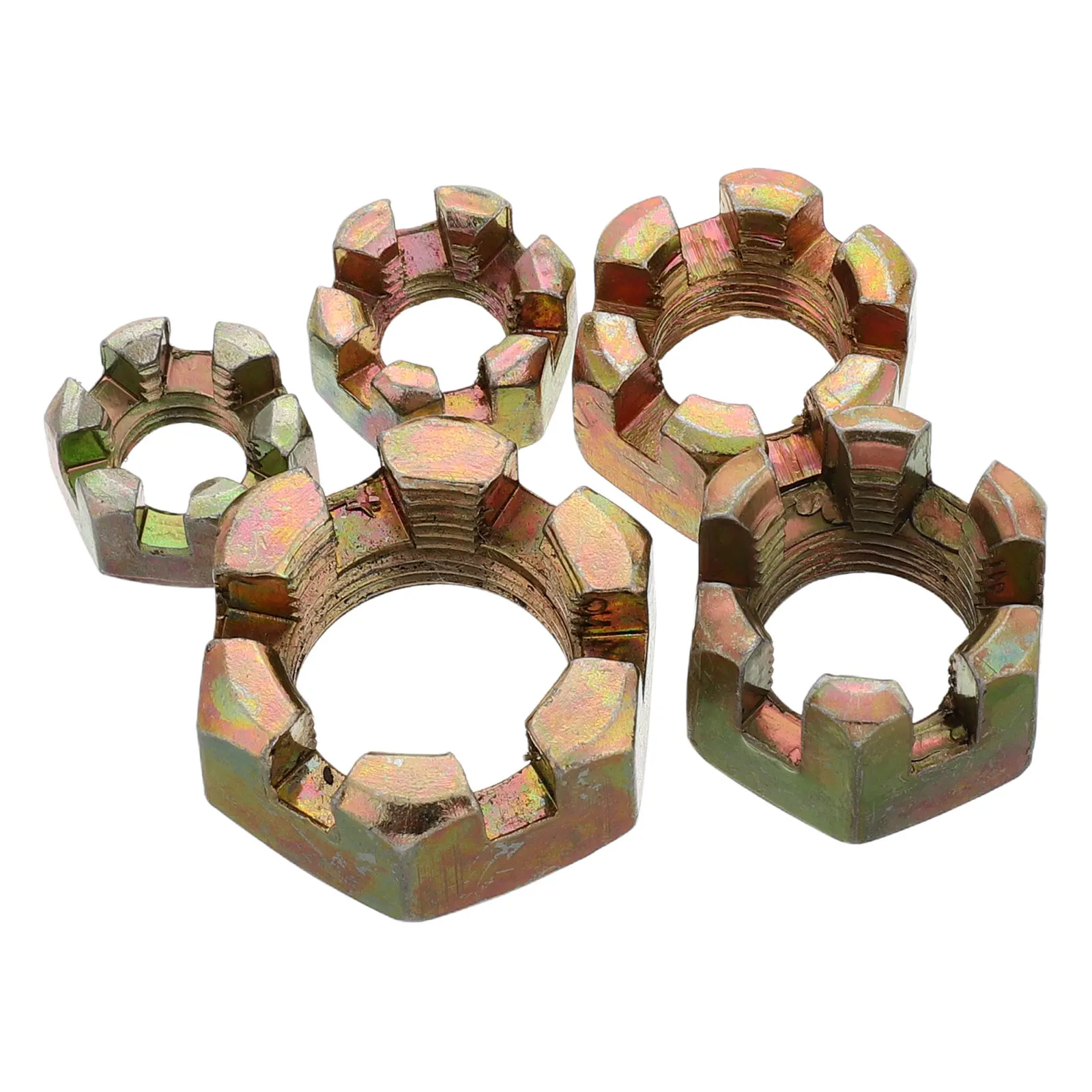 

5pcs Motorcycle Steering Castle Kit Durable Screw Parts Easy Installation Versatile Sizes 8-10-12-14-16Mm Replacement Rod Nut