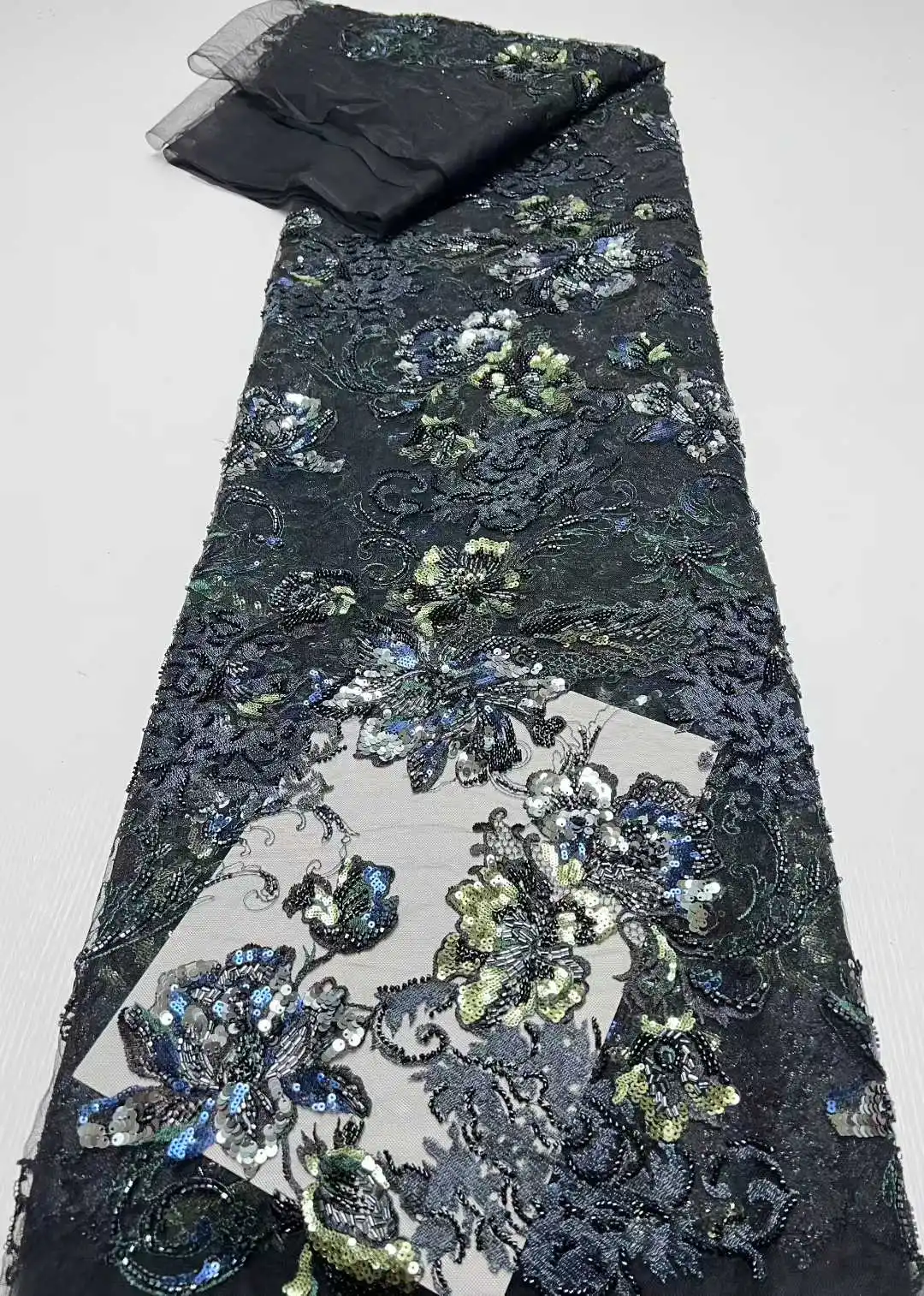 2025년 신상 핫세일 비즈와 스팽글이 있는 튤 레이스 원단, 고급 웨딩 파티 신부 의상 제작용 아프리카 프랑스 나이지리아 스타일