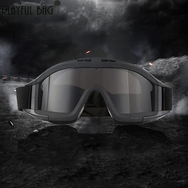 Tactical Goggles Eye-protect Wargame Motorcycle Outdoor Airsoft Paintball Protection Riding Sports Glasses Windproof QG252S