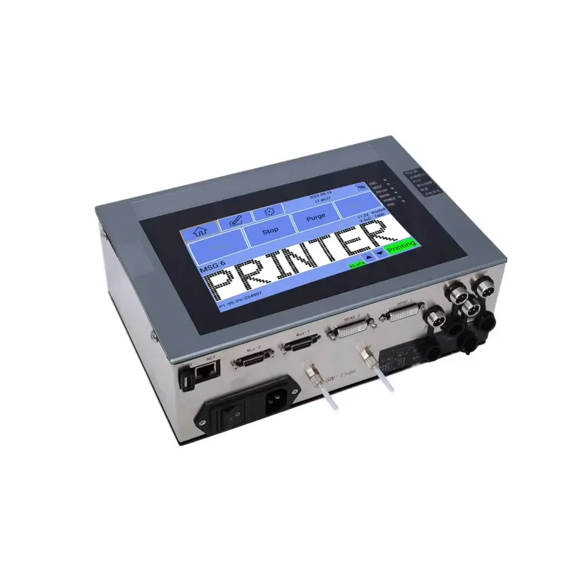 YAOMATEC Industrial Large Character Inkjet Printer for Date Batch Code Printing 7 Inch Touch Screen 16 Dot Matrix