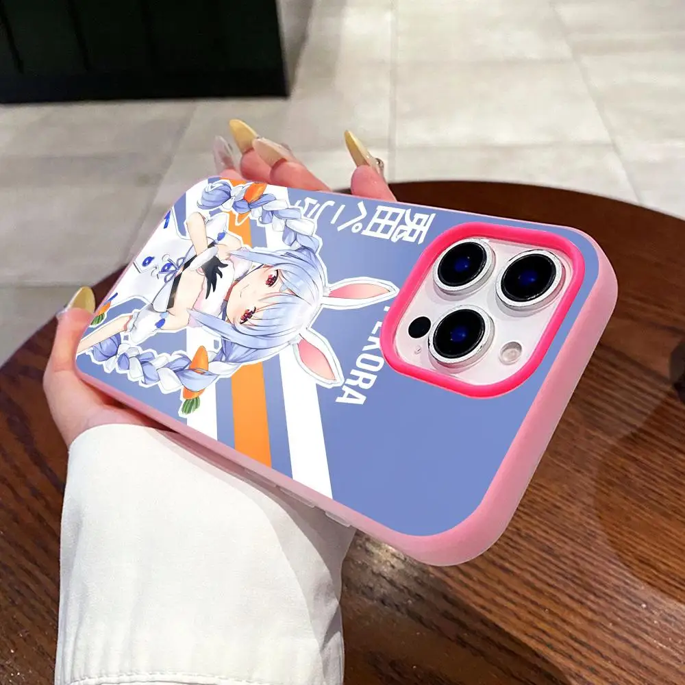 

Holo Usada Pekora Jelly Double layer Rose Red Mobile Phone Case for iPhone 17 16 15 14 13 12 11 Air Pro Max Plus Protective